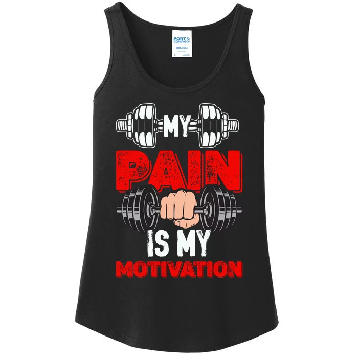 My Pain Is My Motivation Graphic Ladies Essential Tank