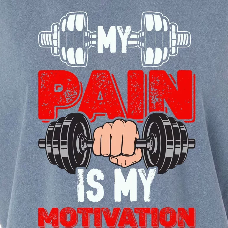 My Pain Is My Motivation Graphic Garment-Dyed Women's Muscle Tee