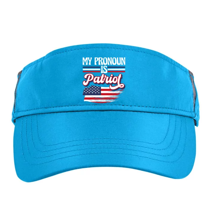 My Pronoun Is Patriot American Flag Patriotic Republican Meaningful Gift Adult Drive Performance Visor