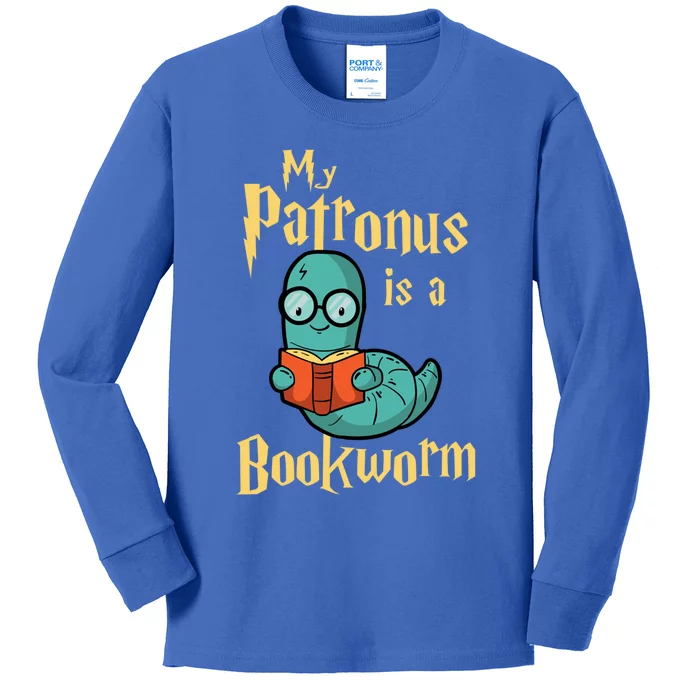 My Patronus Is A Bookworm Gift Funny Book Lover Gift And Reading Great Gift Kids Long Sleeve Shirt