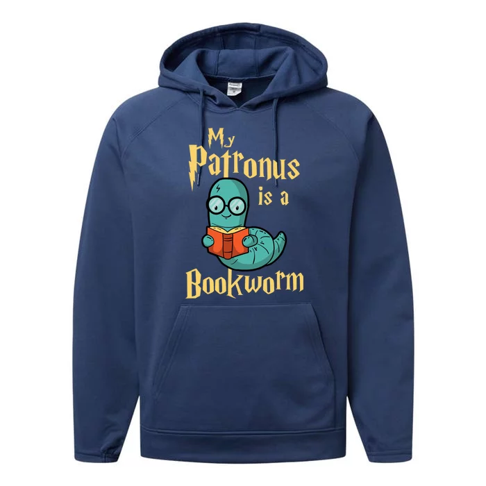 My Patronus Is A Bookworm Gift Funny Book Lover Gift And Reading Great Gift Performance Fleece Hoodie