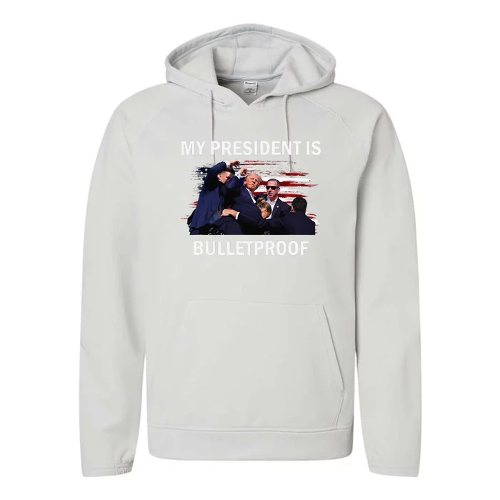 My President Is Bulletproof Performance Fleece Hoodie