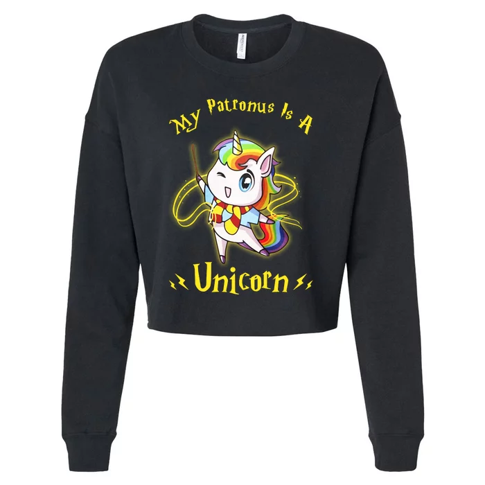 My Patronus Is A Unicorn Cropped Pullover Crew