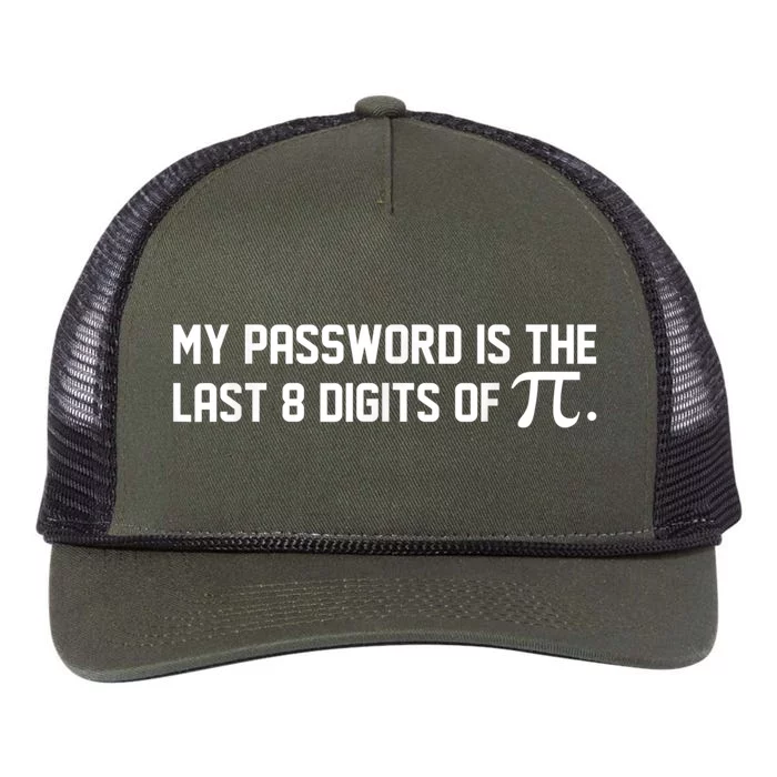 My Password Is The Last 8 Digits Of Pi | Pi Day Math Retro Rope Trucker Hat Cap