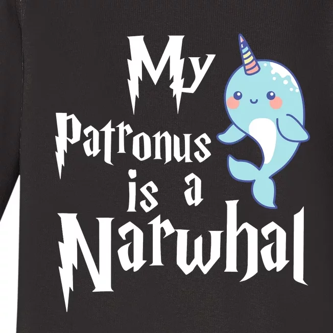 My Patronus Is A Narwhal Wo Narwhal Lovers Girl Gift Baby Long Sleeve Bodysuit