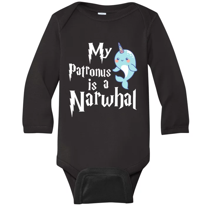 My Patronus Is A Narwhal Wo Narwhal Lovers Girl Gift Baby Long Sleeve Bodysuit