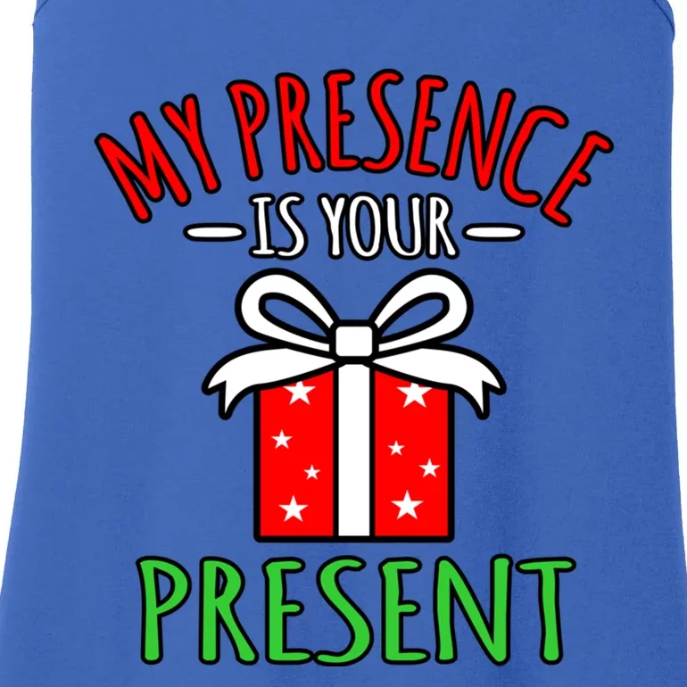 My Presence Is Your Present Merry Christmas Santa Graphic Gift Ladies Essential Tank