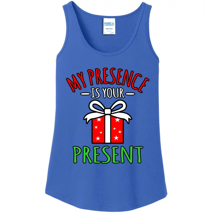 My Presence Is Your Present Merry Christmas Santa Graphic Gift Ladies Essential Tank