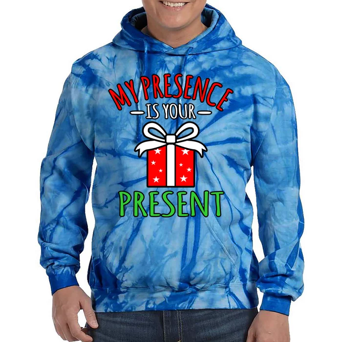 My Presence Is Your Present Merry Christmas Santa Graphic Gift Tie Dye Hoodie