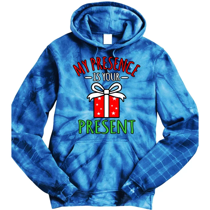 My Presence Is Your Present Merry Christmas Santa Graphic Gift Tie Dye Hoodie