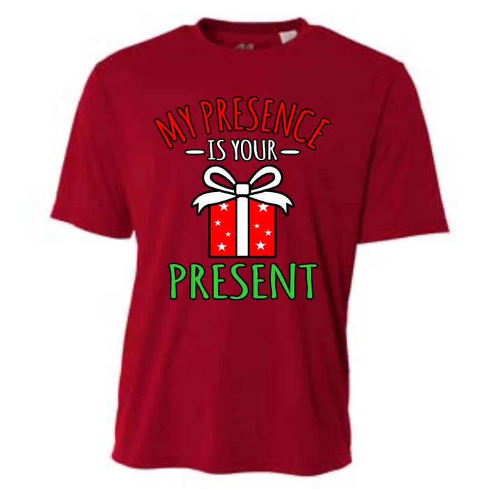 My Presence Is Your Present Merry Christmas Santa Graphic Gift Cooling Performance Crew T-Shirt