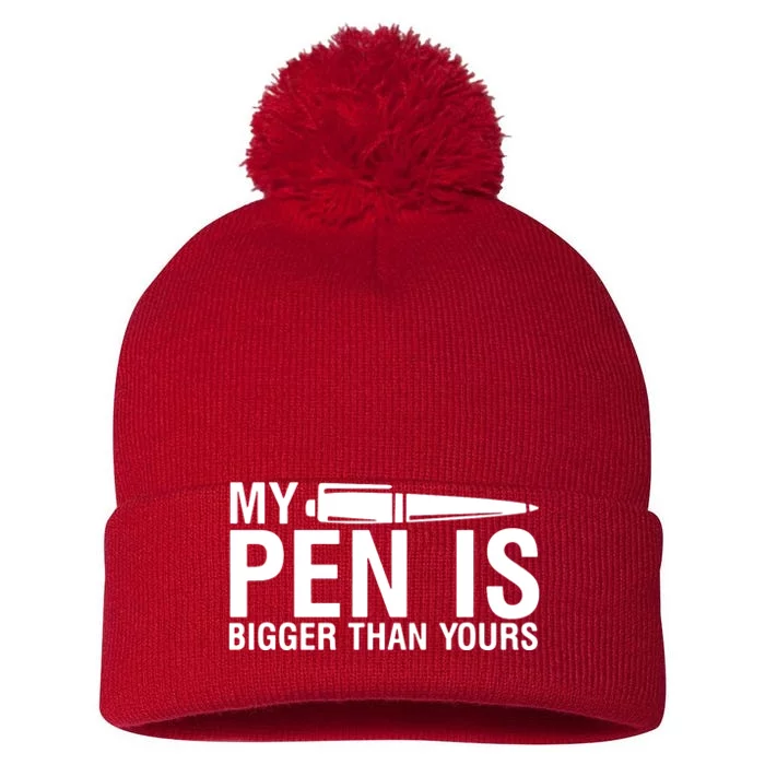 My Pen Is Bigger Than Yours Pom Pom 12in Knit Beanie