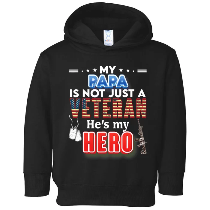 My Papa Is Not Just A Veteran HeS My Hero Veteran Day Proud Toddler Hoodie