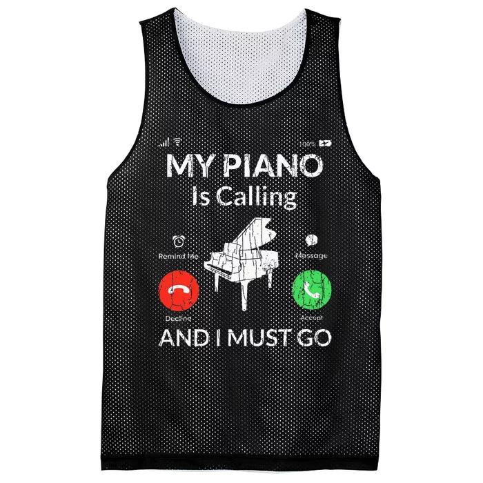 My Piano Is Calling Funny Music Player Musician Graphic Mesh Reversible Basketball Jersey Tank