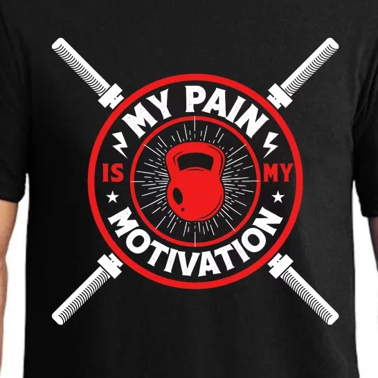 My Pain Is My Motivation Gym Graphic Pajama Set