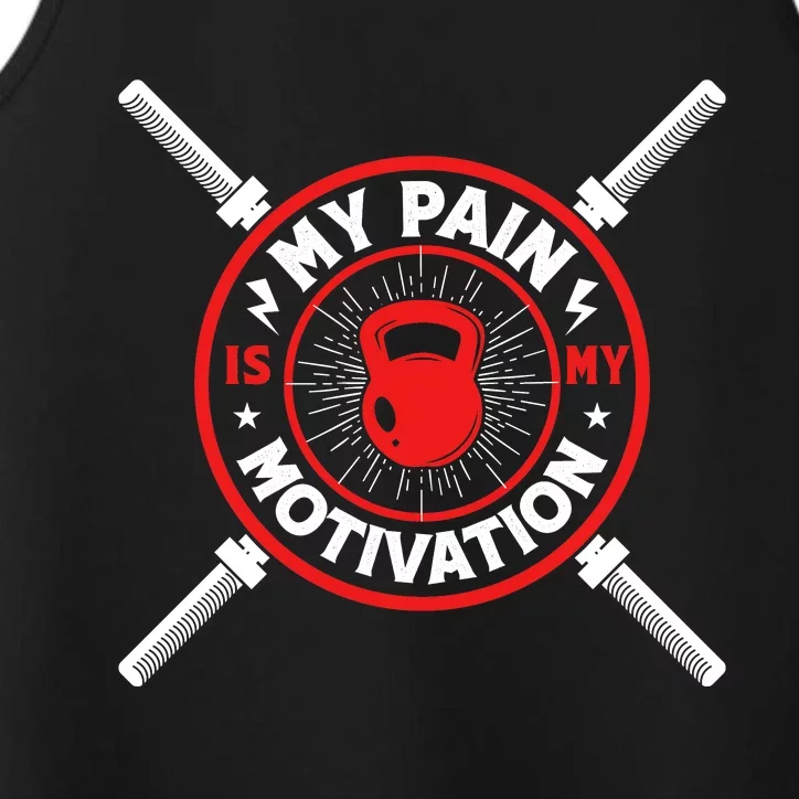 My Pain Is My Motivation Gym Graphic Performance Tank