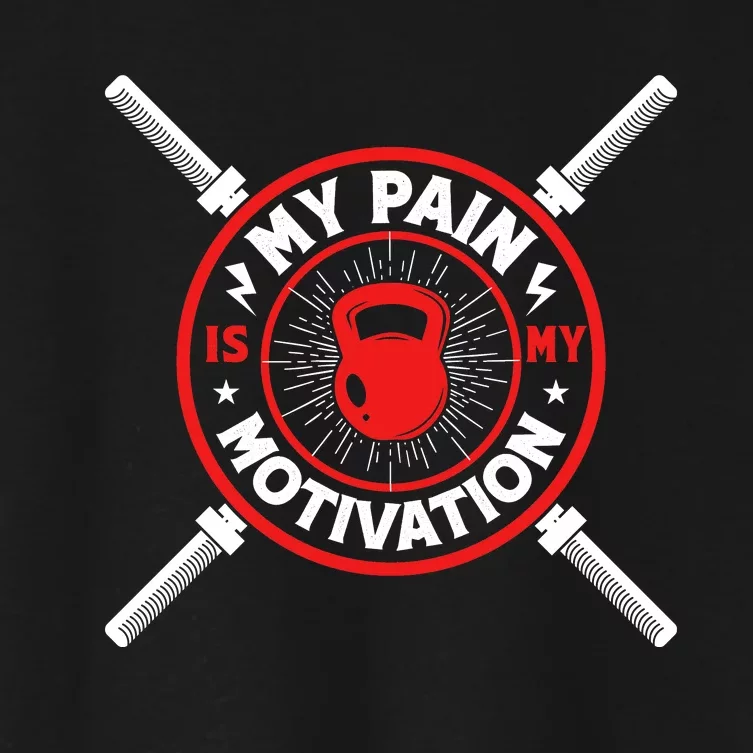 My Pain Is My Motivation Gym Graphic Women's Crop Top Tee