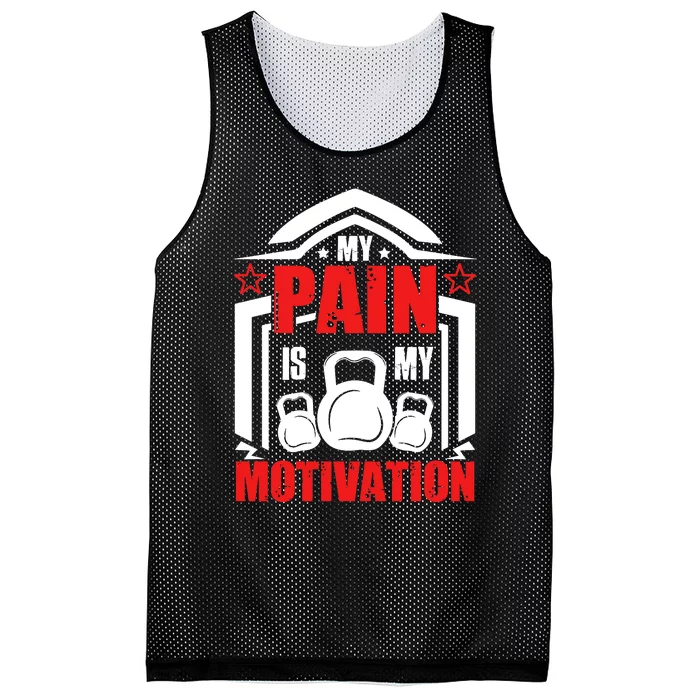 My Pain Is My Motivation Fitness Graphic Mesh Reversible Basketball Jersey Tank