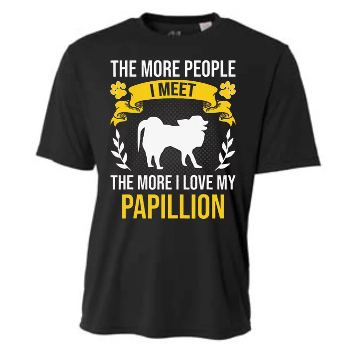 More People I Meet More I Love Papillion Dog Lover Cooling Performance Crew T-Shirt