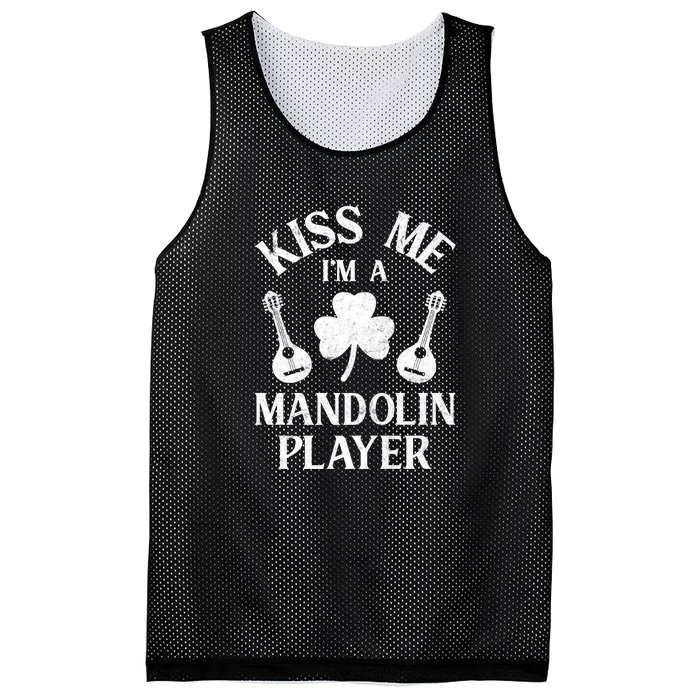 Mandolin Player Ireland Irish Proud St Patrick Day Mesh Reversible Basketball Jersey Tank