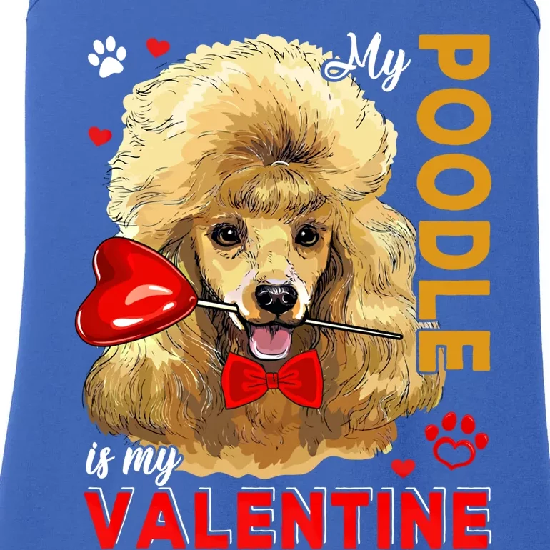 My Poodle Is My Valentine Cute Dog Holding Heart Lover Gift Ladies Essential Tank