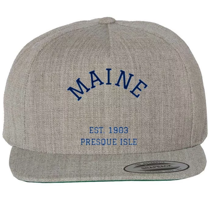 Maine Presque Isle Wool Snapback Cap