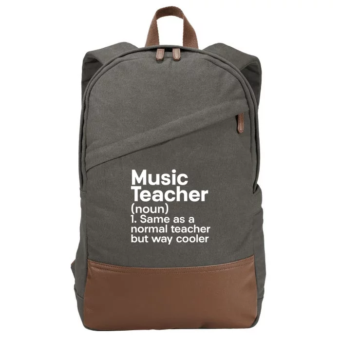 Music Professor Instrut School Gift Definition Music Teacher Gift Cotton Canvas Backpack