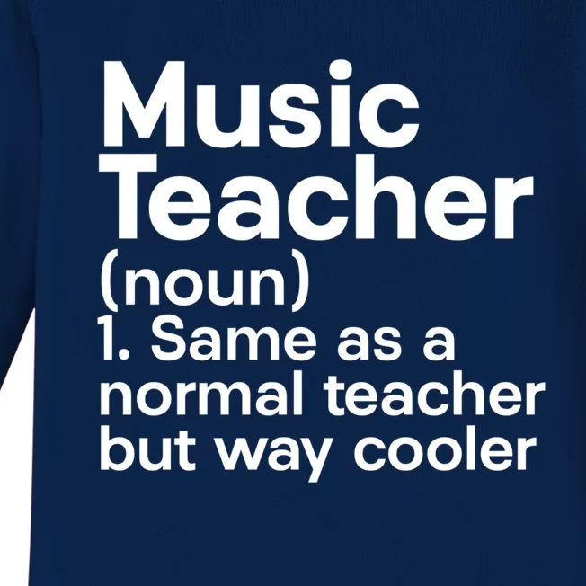 Music Professor Instrut School Gift Definition Music Teacher Gift Baby Long Sleeve Bodysuit