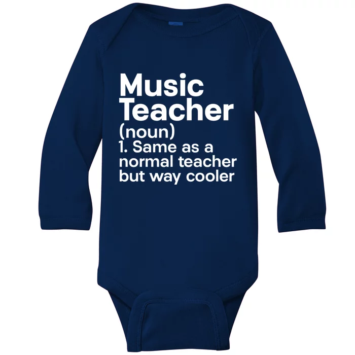 Music Professor Instrut School Gift Definition Music Teacher Gift Baby Long Sleeve Bodysuit