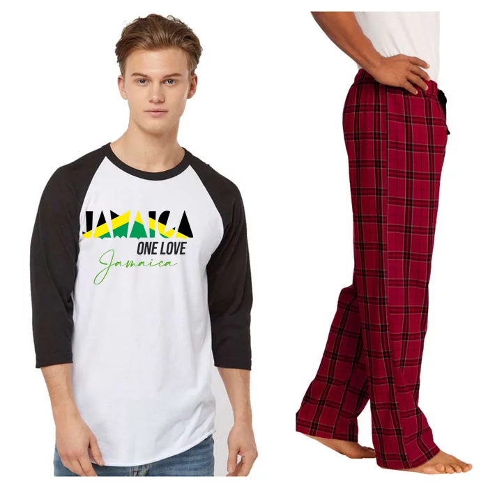 Men Patriotic Jamaican Flag Jamaica Cool Gift Raglan Sleeve Pajama Set