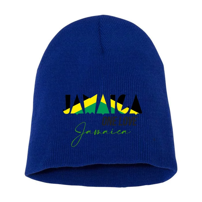 Men Patriotic Jamaican Flag Jamaica Cool Gift Short Acrylic Beanie