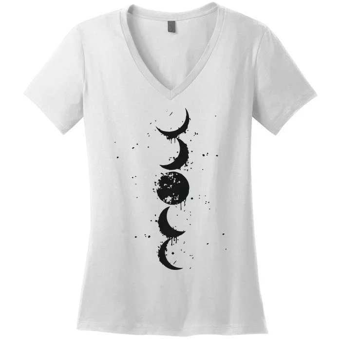 Moon Phase Jimin Tattoo Inspired Women's V-Neck T-Shirt