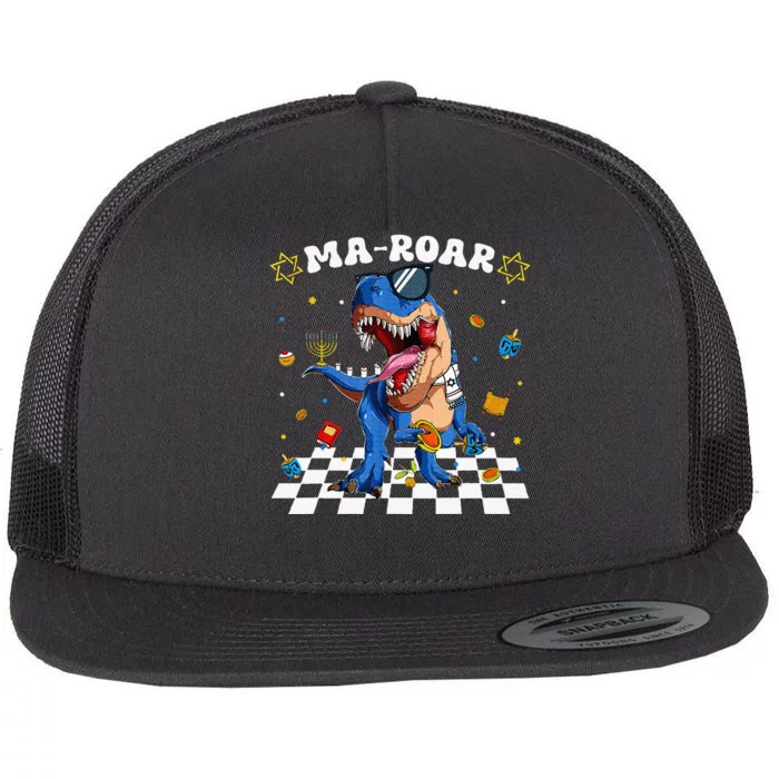 Maroar Passover Jewish Holiday Dinosaur Dino Seder Flat Bill Trucker Hat