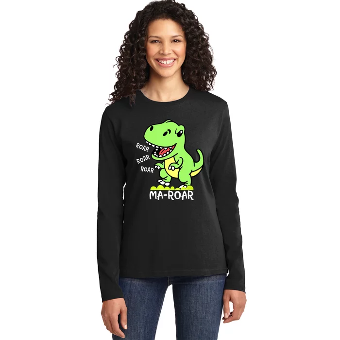 Maroar Passover Jewish Holiday Dinosaur Dino Ladies Long Sleeve Shirt