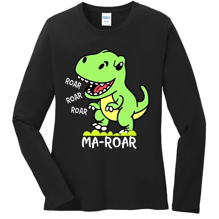 Maroar Passover Jewish Holiday Dinosaur Dino Ladies Long Sleeve Shirt