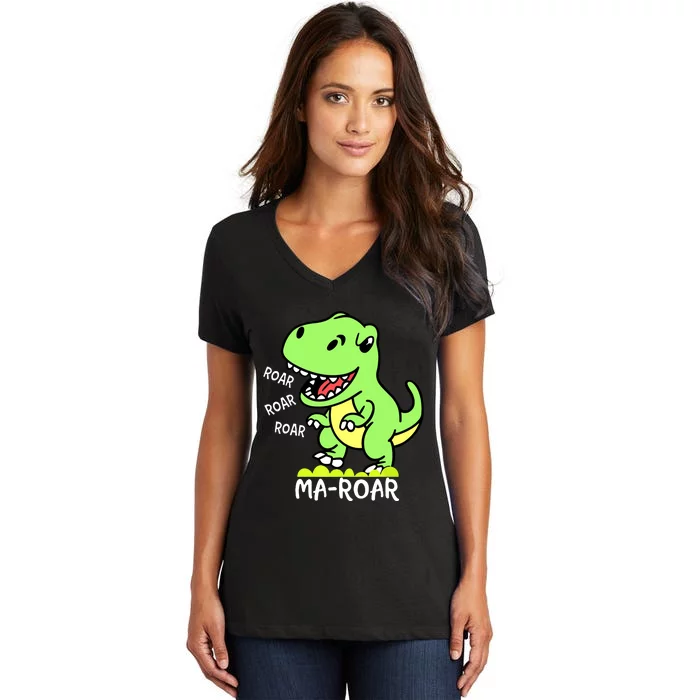 Maroar Passover Jewish Holiday Dinosaur Dino Women's V-Neck T-Shirt