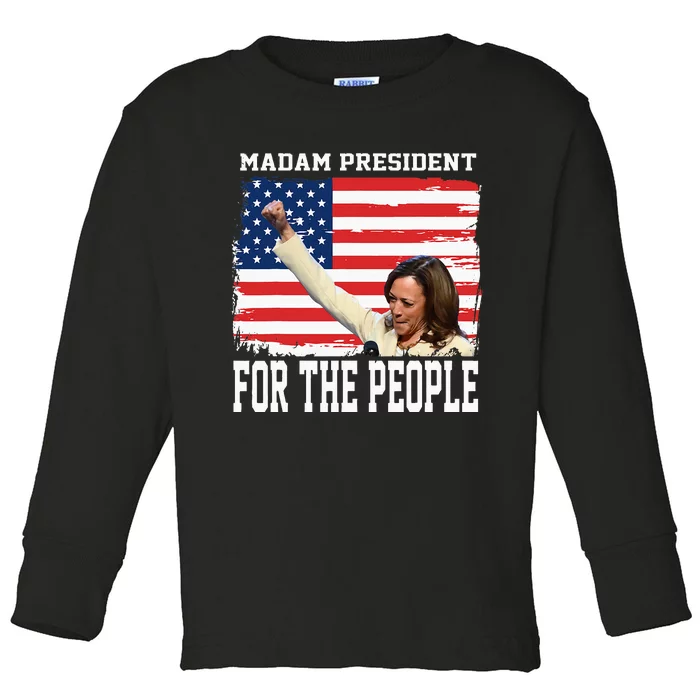 Madam President Kamala Toddler Long Sleeve Shirt