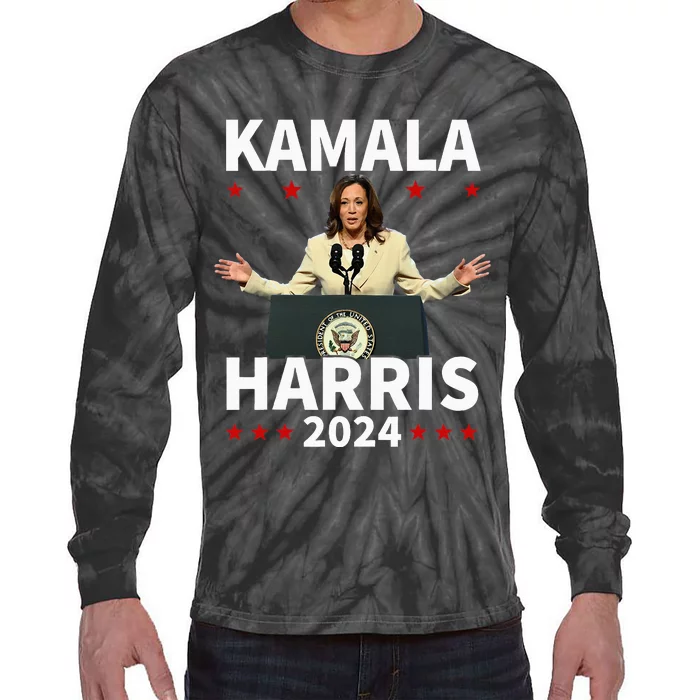 Madam President Kamala Tie-Dye Long Sleeve Shirt