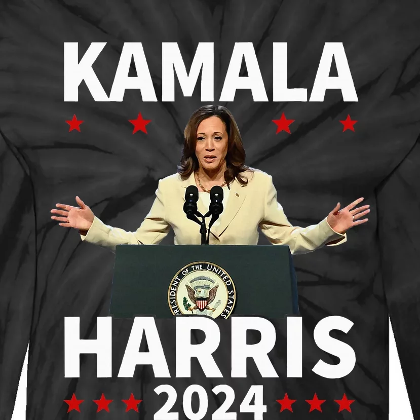 Madam President Kamala Tie-Dye Long Sleeve Shirt