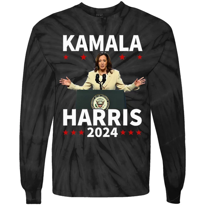 Madam President Kamala Tie-Dye Long Sleeve Shirt