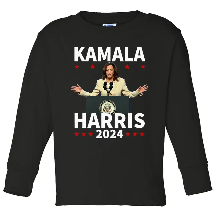 Madam President Kamala Toddler Long Sleeve Shirt