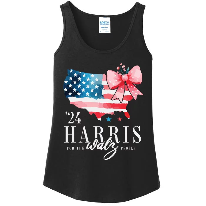 Madam President Kamala Harris 2024 Coquette Clothes Tim Walz Ladies Essential Tank