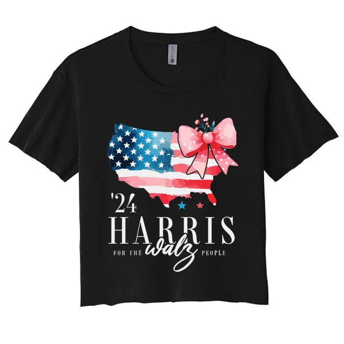 Madam President Kamala Harris 2024 Coquette Clothes Tim Walz Women's Crop Top Tee