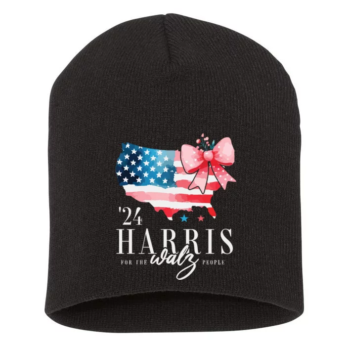 Madam President Kamala Harris 2024 Coquette Clothes Tim Walz Short Acrylic Beanie