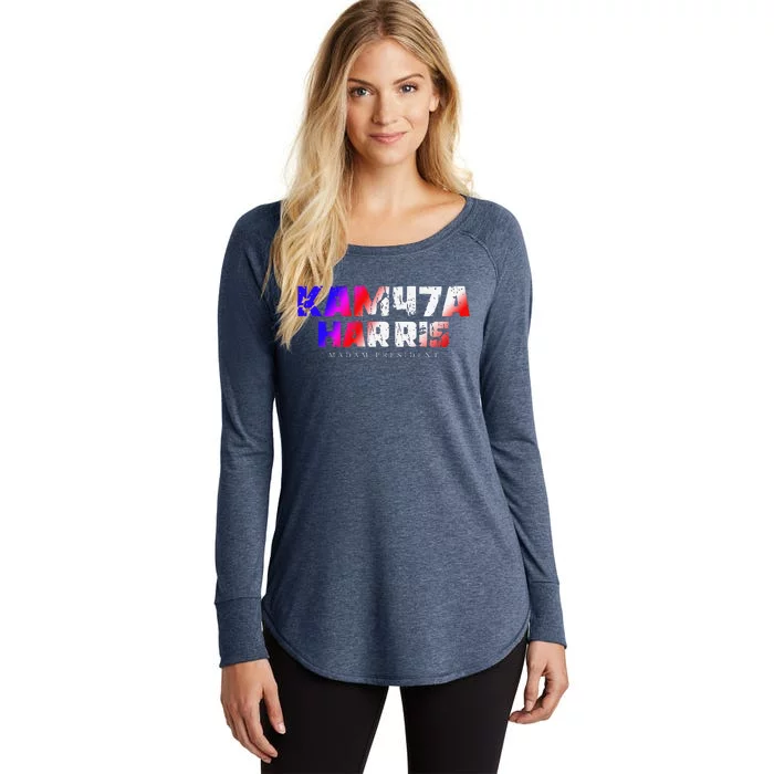 Madam President Kamala Harris Kam47a Women's Perfect Tri Tunic Long Sleeve Shirt