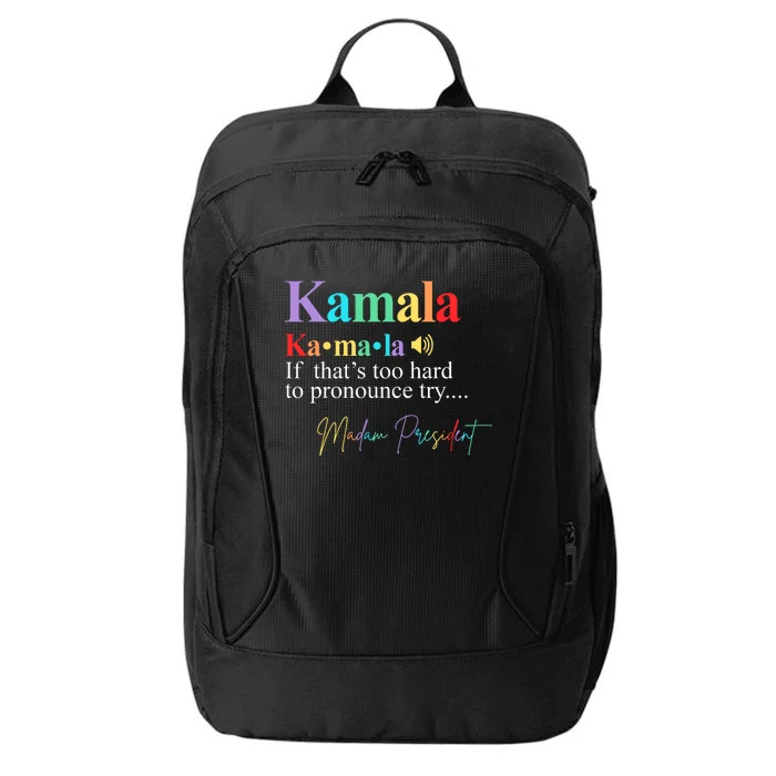 Madam President Kamala Harris Colorful Definition City Backpack