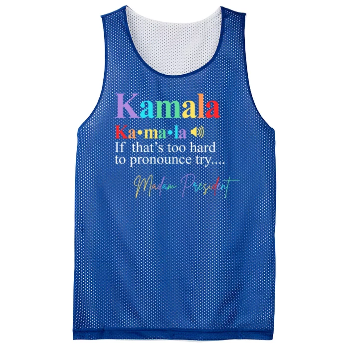 Madam President Kamala Harris Colorful Definition Mesh Reversible Basketball Jersey Tank