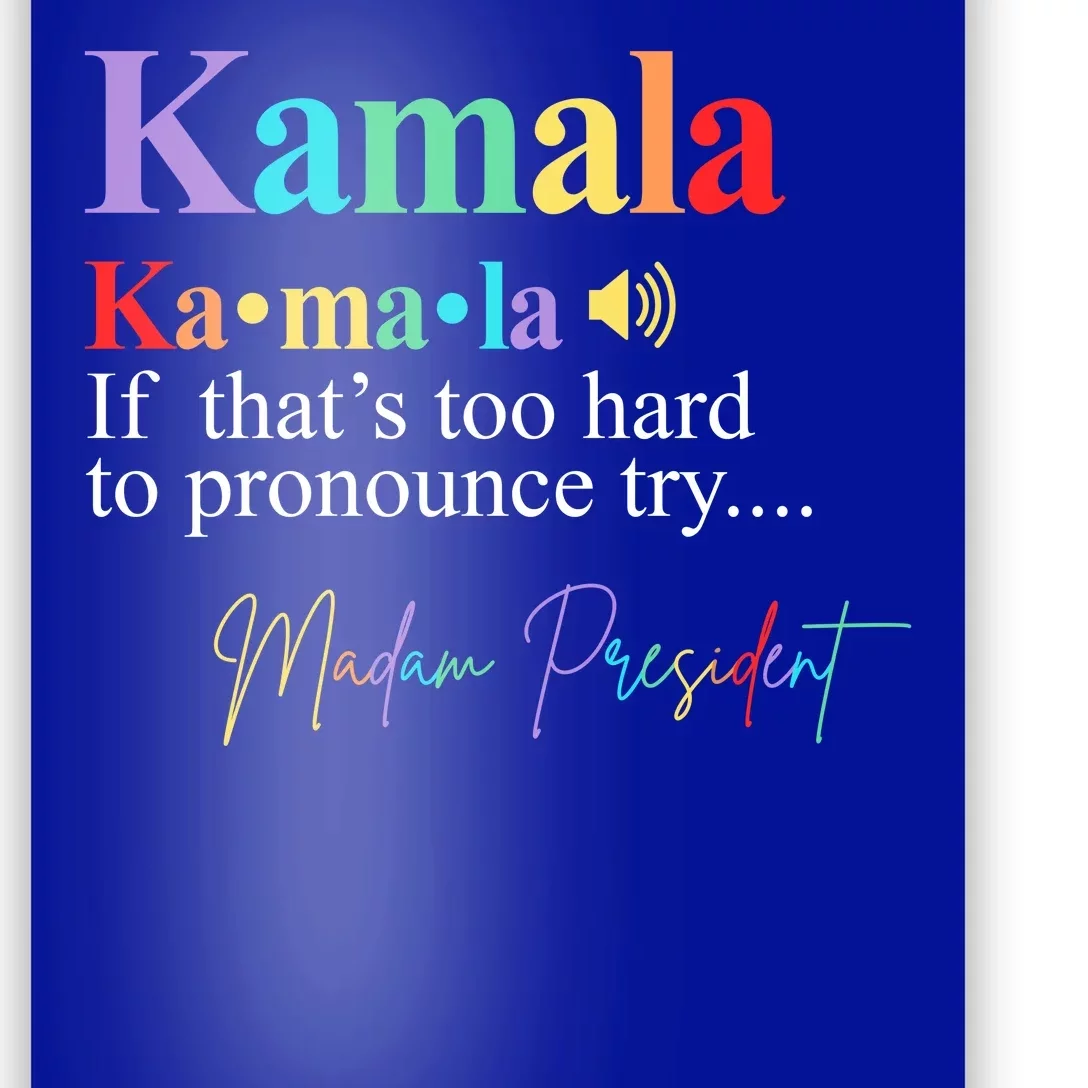 Madam President Kamala Harris Colorful Definition Poster