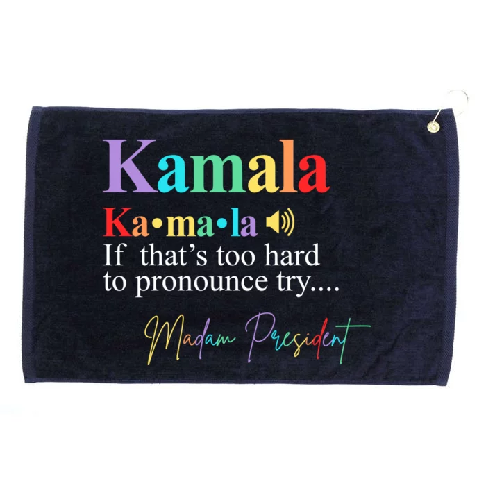 Madam President Kamala Harris Colorful Definition Grommeted Golf Towel