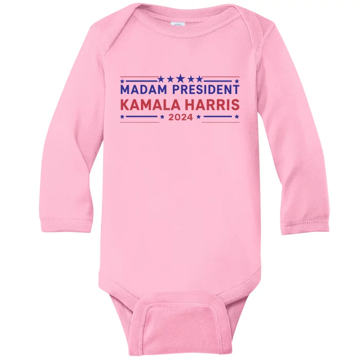 Madam President Kamala Harris 2024 Baby Long Sleeve Bodysuit